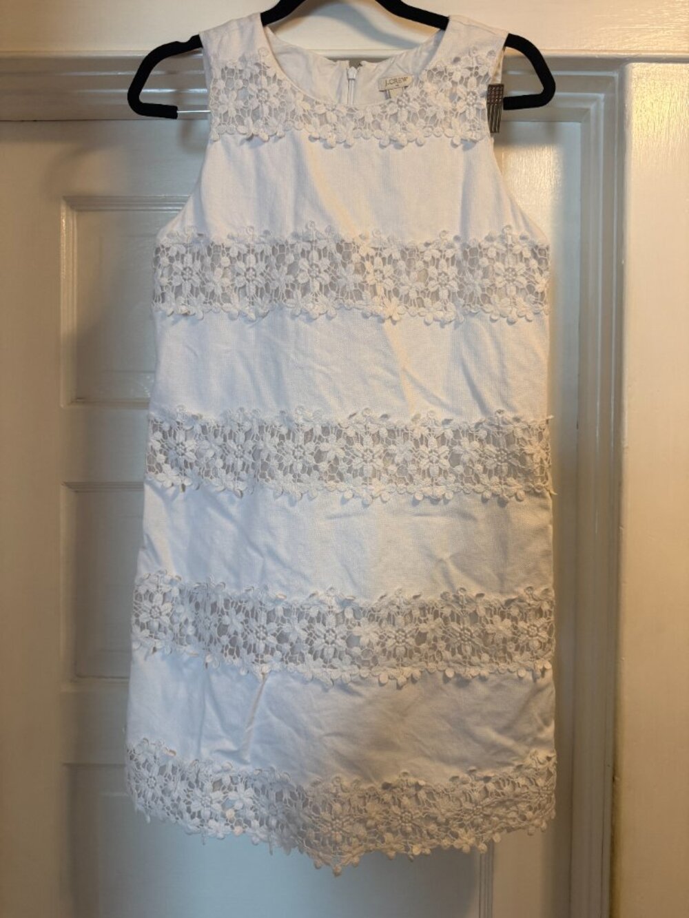 J. Crew white appliqué and ribbon floral dress SZ 4